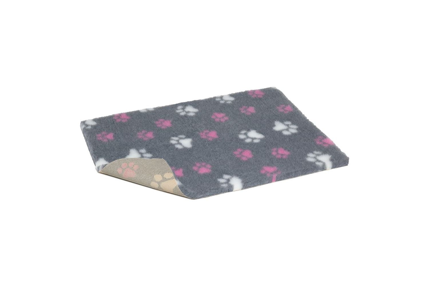  Vetbed Non Slip Grey Pink & White Paws