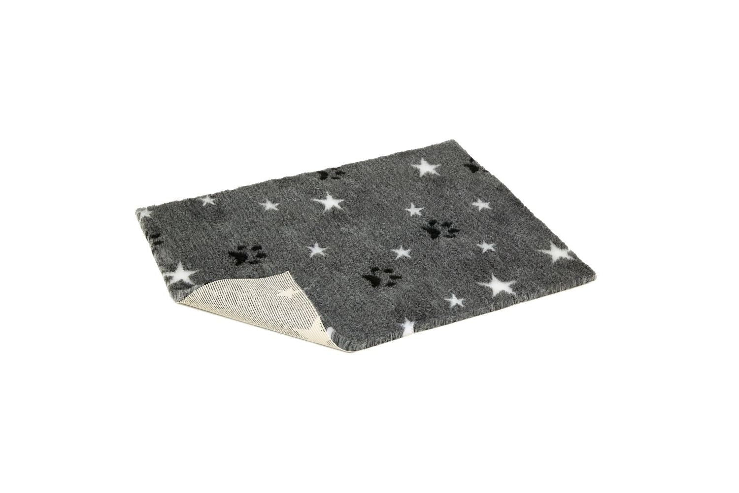  Vetbed Non Slip Grey Black & White Stars & Paws