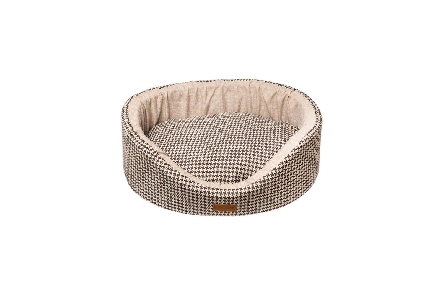  Dubex Parisian Goose Foot Check Dog Bed Brown