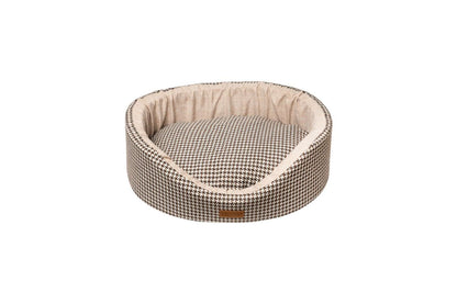  Dubex Parisian Goose Foot Check Dog Bed Brown