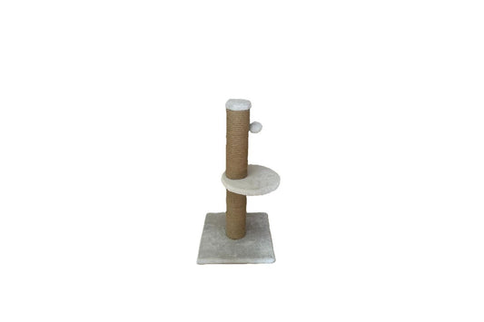  Dubex Short Plush Pom Pom & Platform Cat Scratcher Grey
