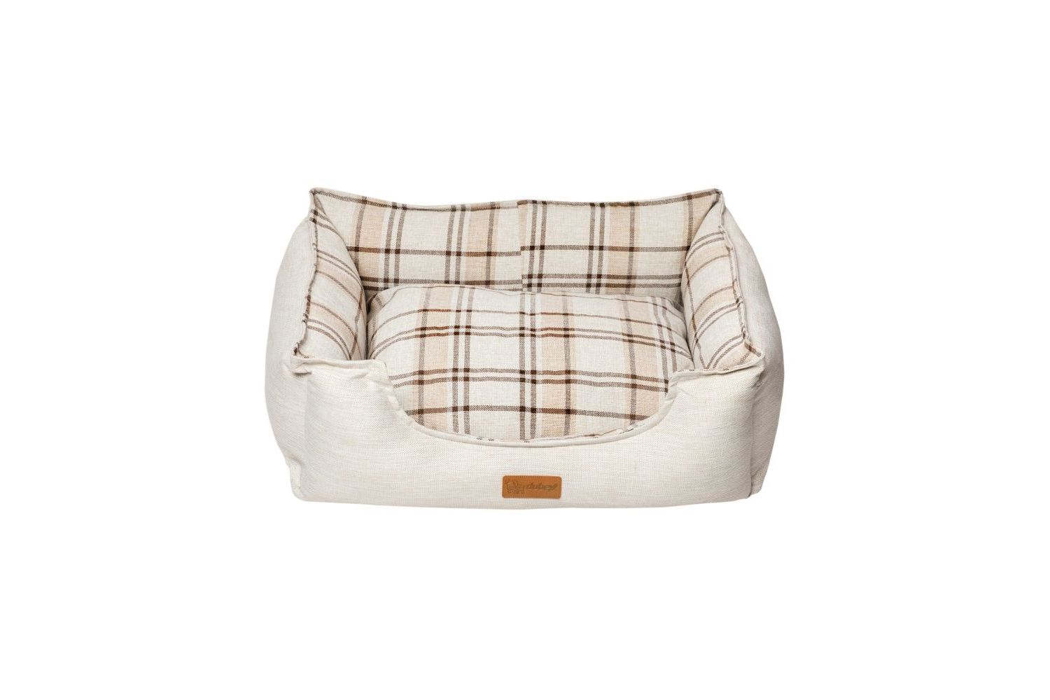  Dubex British Tartan Dog Bed Cream & Beige