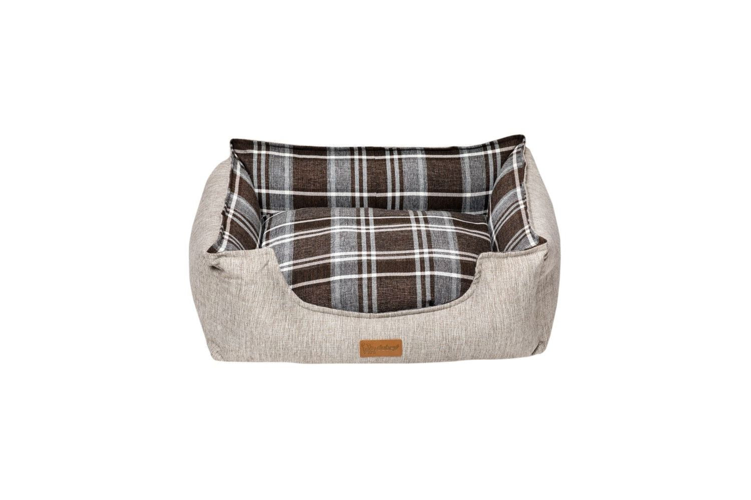  Dubex British Tartan Dog Bed Light & Dark Grey