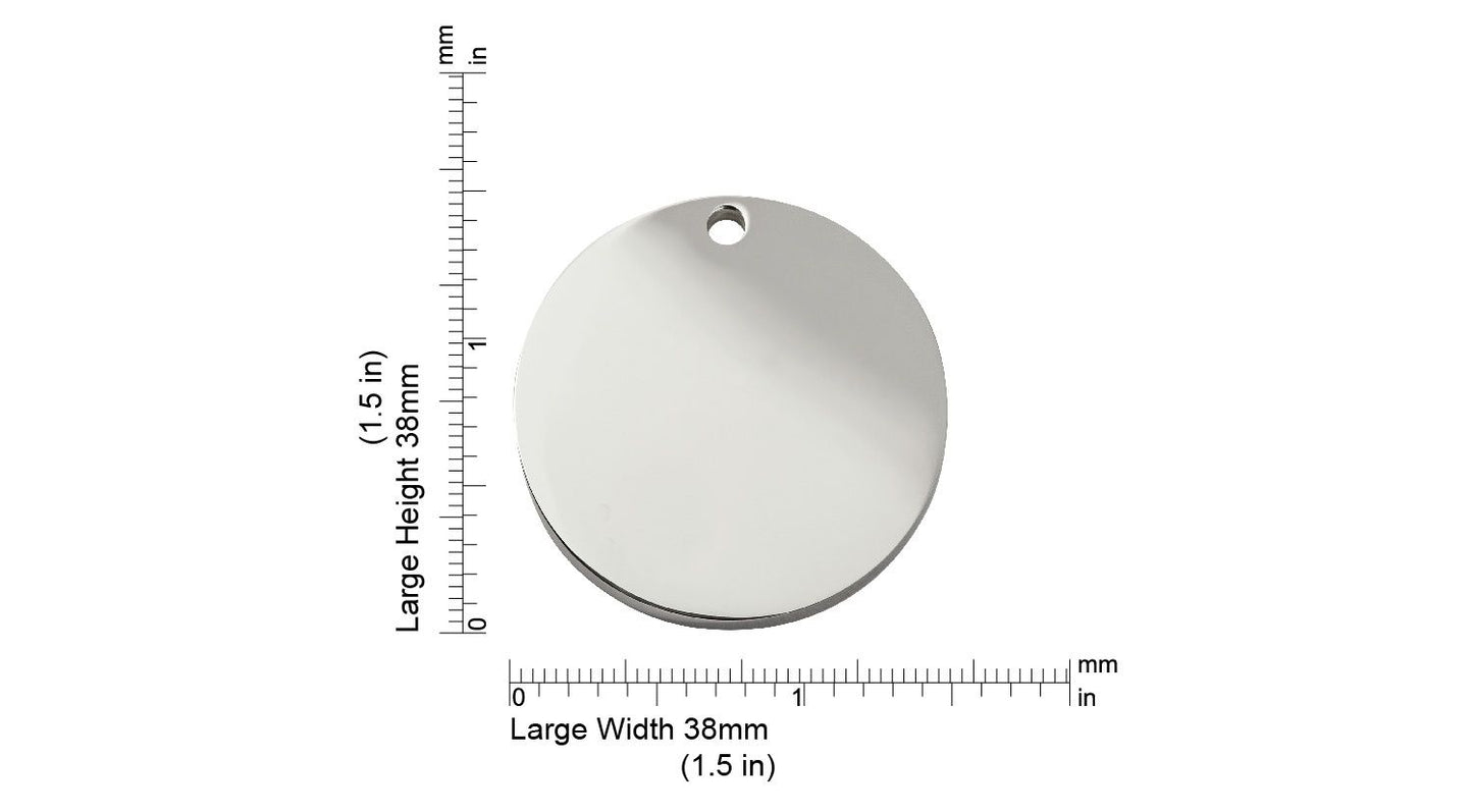  Red Dingo Diamante Paw Engraved Dog Tag Circle