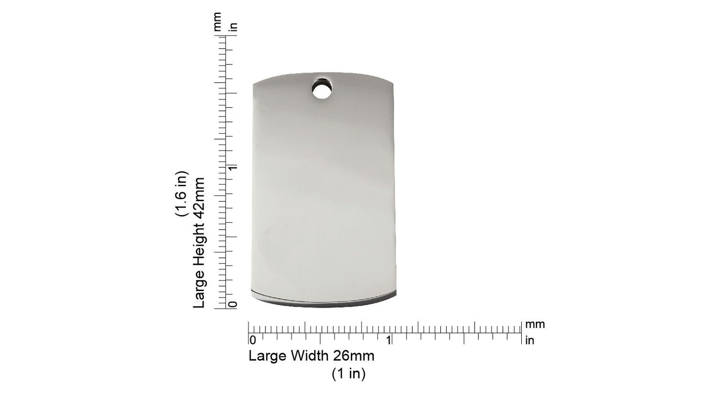  Red Dingo Diamante Engraved Dog Tag Rectangle