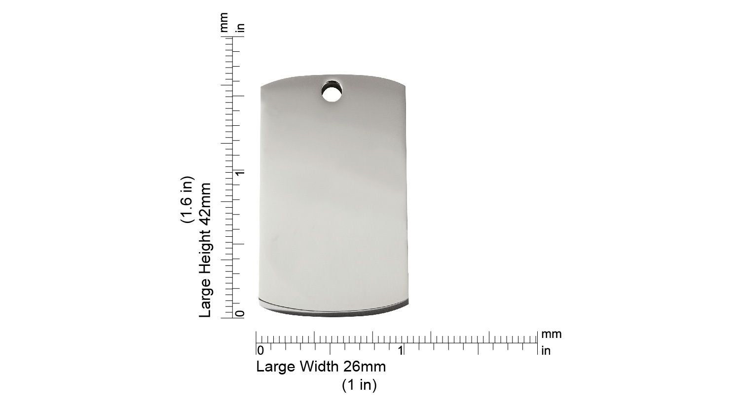 Red Dingo Diamante Engraved Dog Tag Rectangle