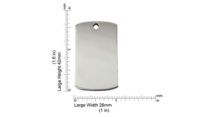  Red Dingo Diamante Engraved Dog Tag Rectangle