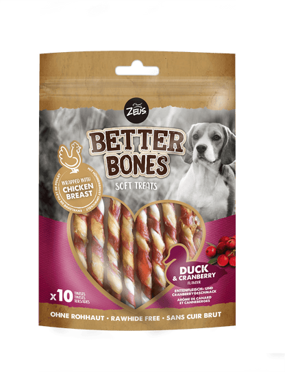  Zeus Better Bones Duck & Cranberry Twists Dog Treats