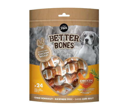 Zeus Better Bones Chicken Wrapped Bone Dog Treats (24 Pack)