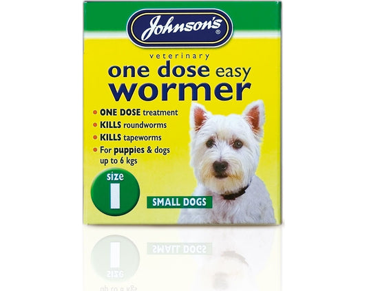  Johnson's One Dose Easy Wormer For Dogs - Size 1 (Small Dogs & Puppies Up To 6kg) 3 Tablets