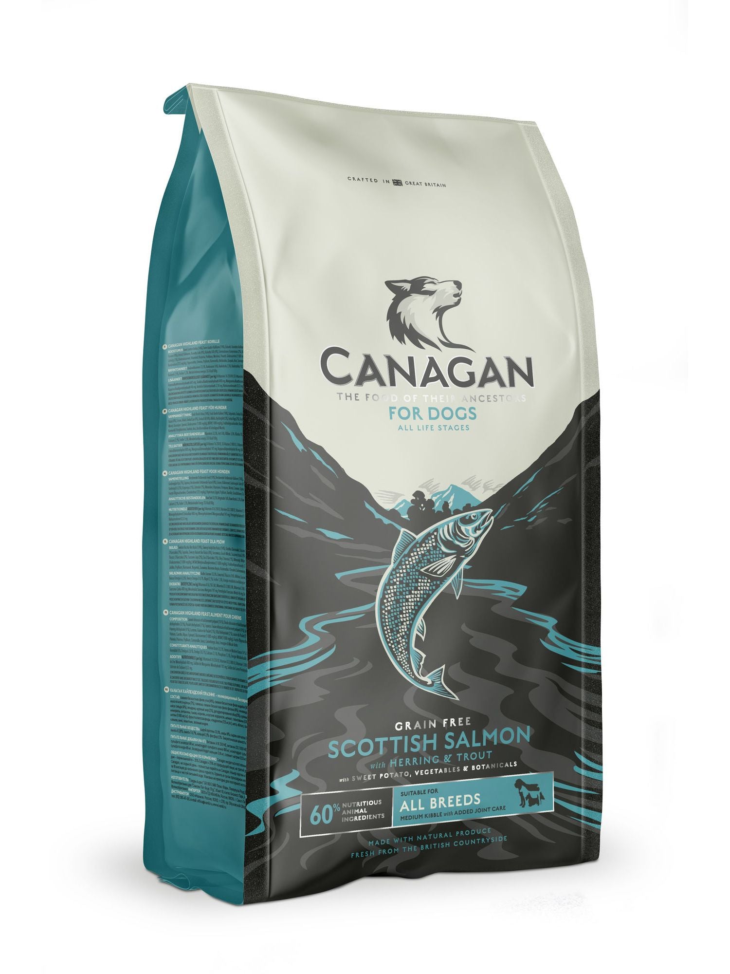  2 X 12kg Canagan Salmon & Game Grain Free Dry Dog Food Multibuy