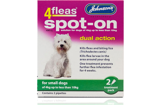 Johnson's 4fleas Spot-On Dual Action For Small Dogs - 4 To 10kg - 2 Treatments