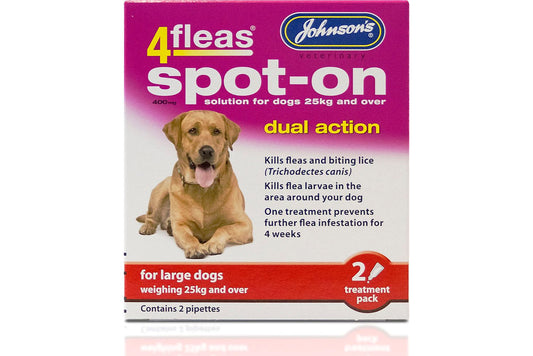 Johnson's 4fleas Spot-On Dual Action For Large Dogs - Over 25kg - 2 Treatments