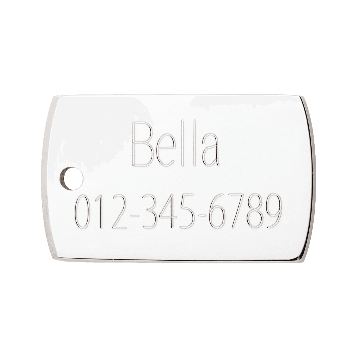  Red Dingo Diamante Engraved Dog Tag Rectangle