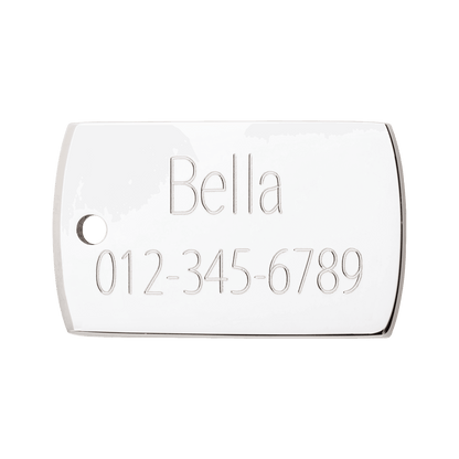  Red Dingo Diamante Engraved Dog Tag Rectangle