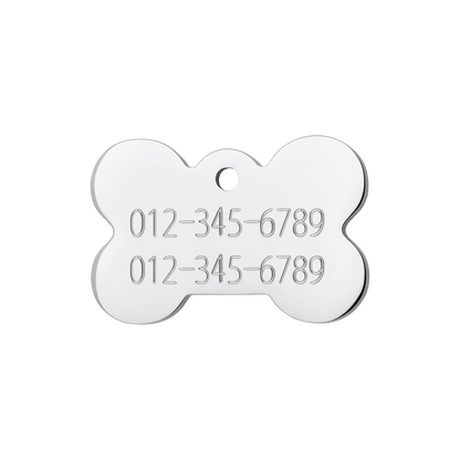  Red Dingo Diamante Engraved Dog Tag Bone
