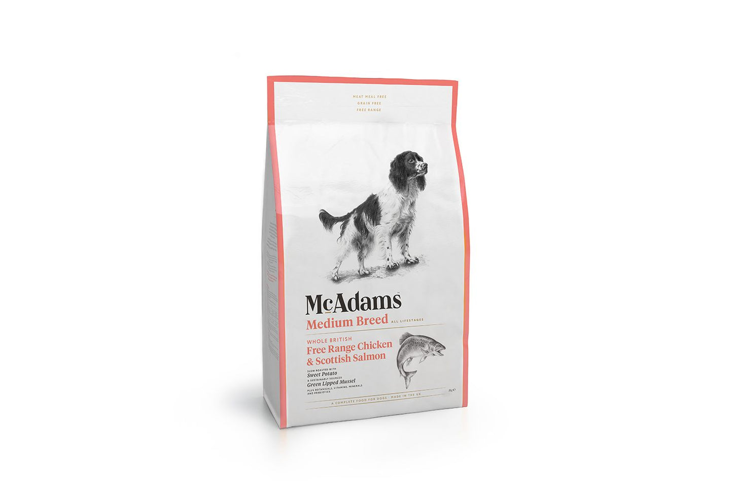  McAdams Free Range Chicken & Salmon Medium Breed Dry Dog Food