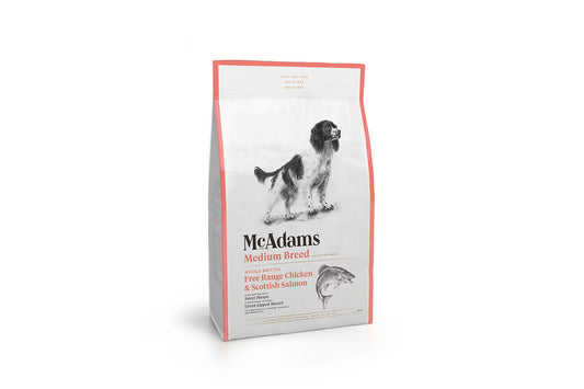  McAdams Free Range Chicken & Salmon Medium Breed Dry Dog Food