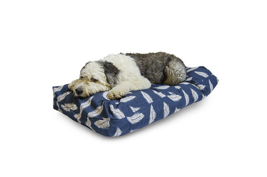  Danish Design Retreat Eco-Wellness Feather Navy/Stone Memory Foam Dog Bed