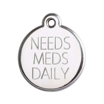  Red Dingo Stainless Steel Engraved Dog Tag Flash Green