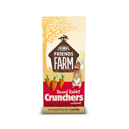  8 X Supreme Tiny Friends Farm Crunchers Russel's Rabbit Carrot 120g