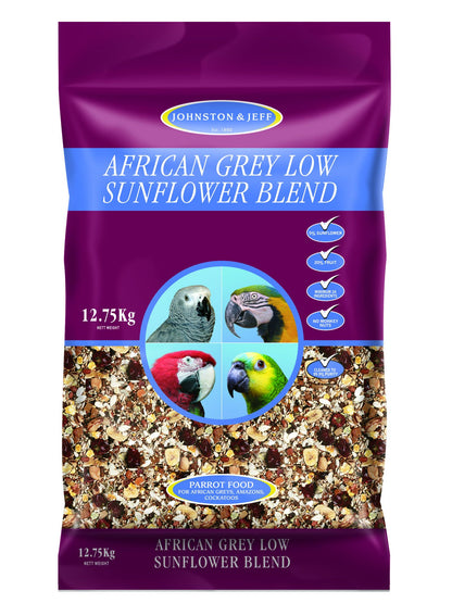  Johnston & Jeff African Grey Low Sunflower Blend 12.75kg