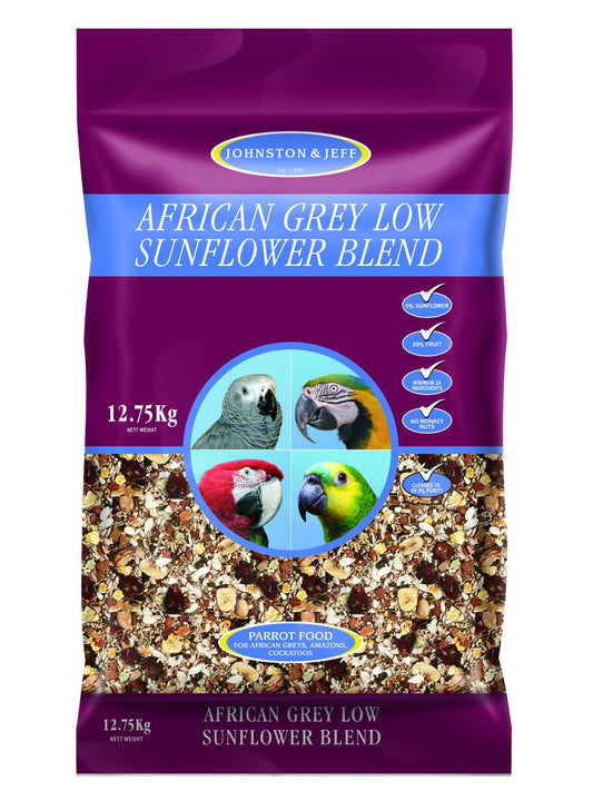  Johnston & Jeff African Grey Low Sunflower Blend 12.75kg