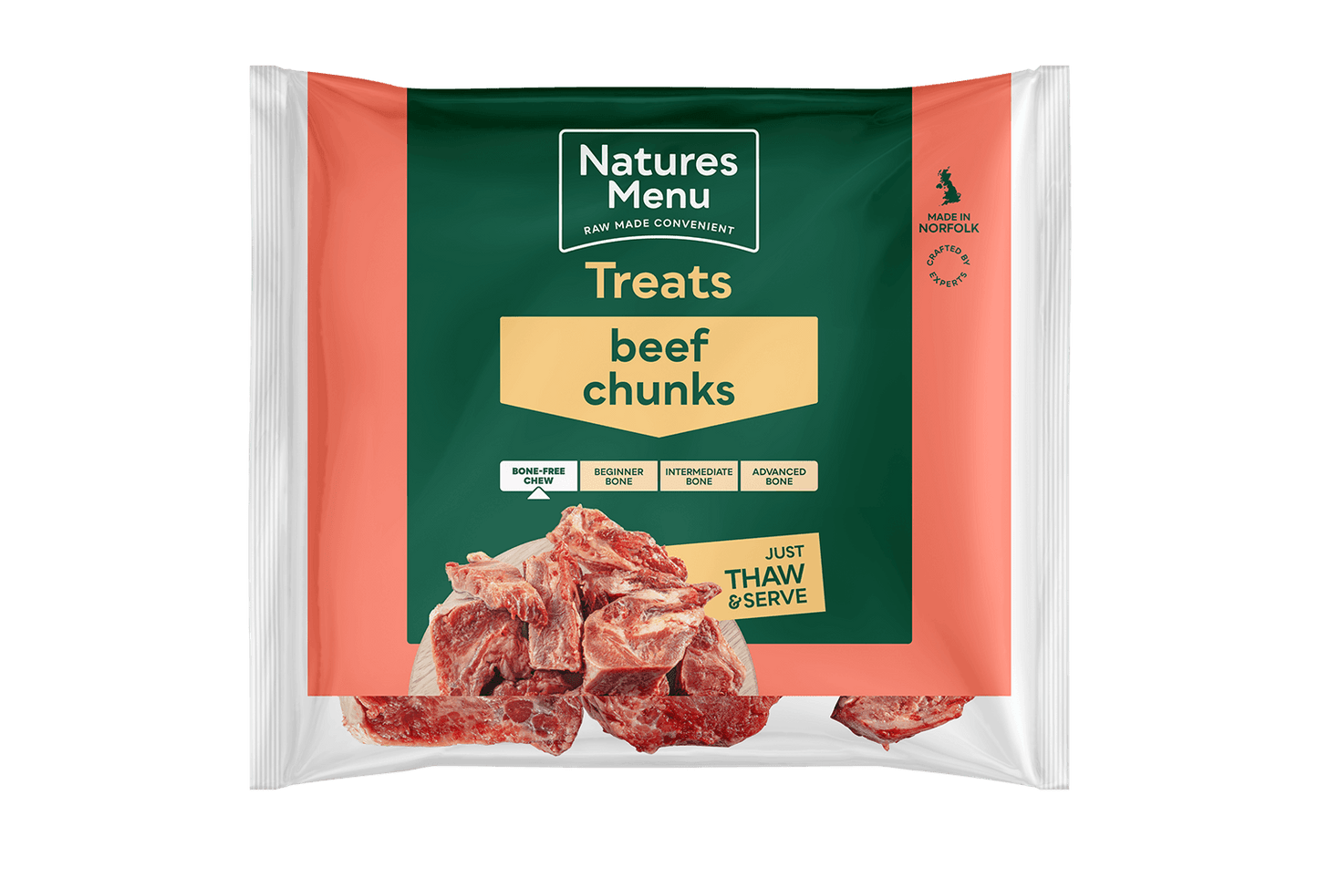  Natures Menu Natural 100% Raw Beef Chunks For Dogs