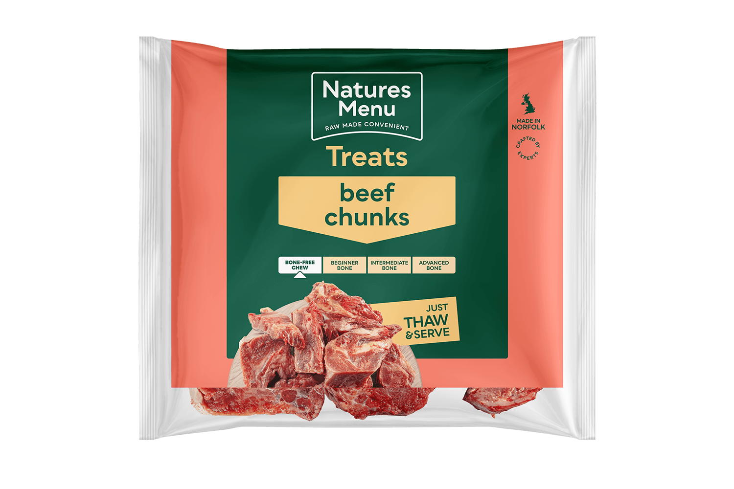  Natures Menu Natural 100% Raw Beef Chunks For Dogs