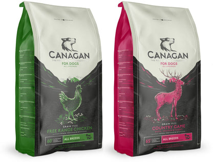  2 X 12kg Canagan Game & Chicken Grain Free Dry Dog Food Multibuy