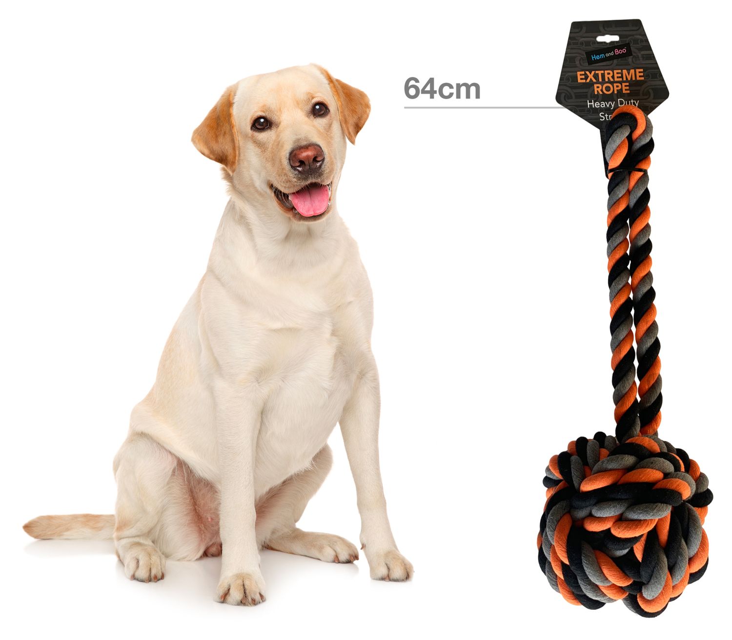  Hem & Boo Extreme Rope Ball Heavy Duty Dog Toy