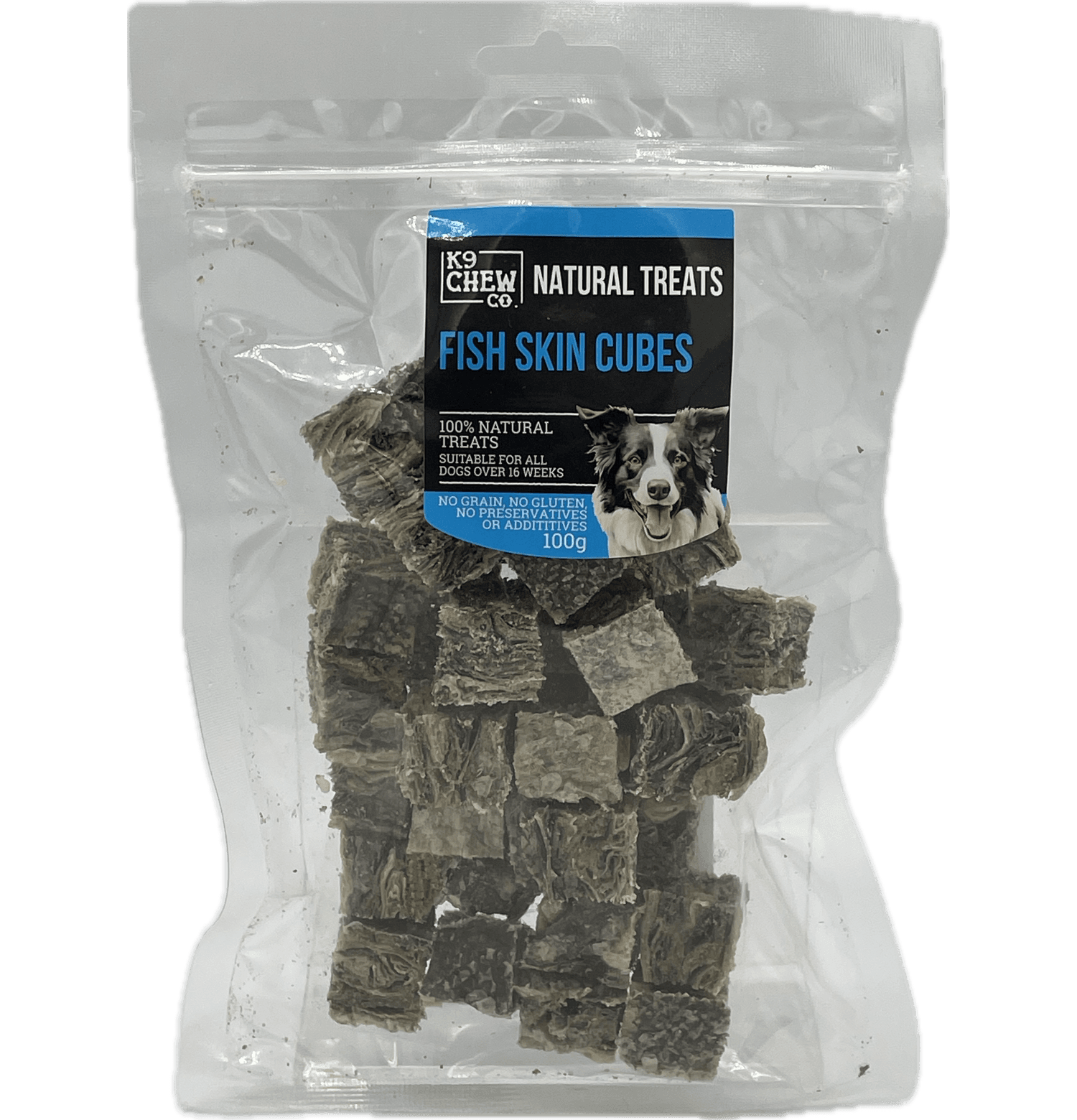  K9 Chew Co. Fish Skin Cubes Medium 100g