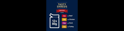  Felix Tasty Shreds Farm Selection In Gravy Wet Cat Food 12 X 80g