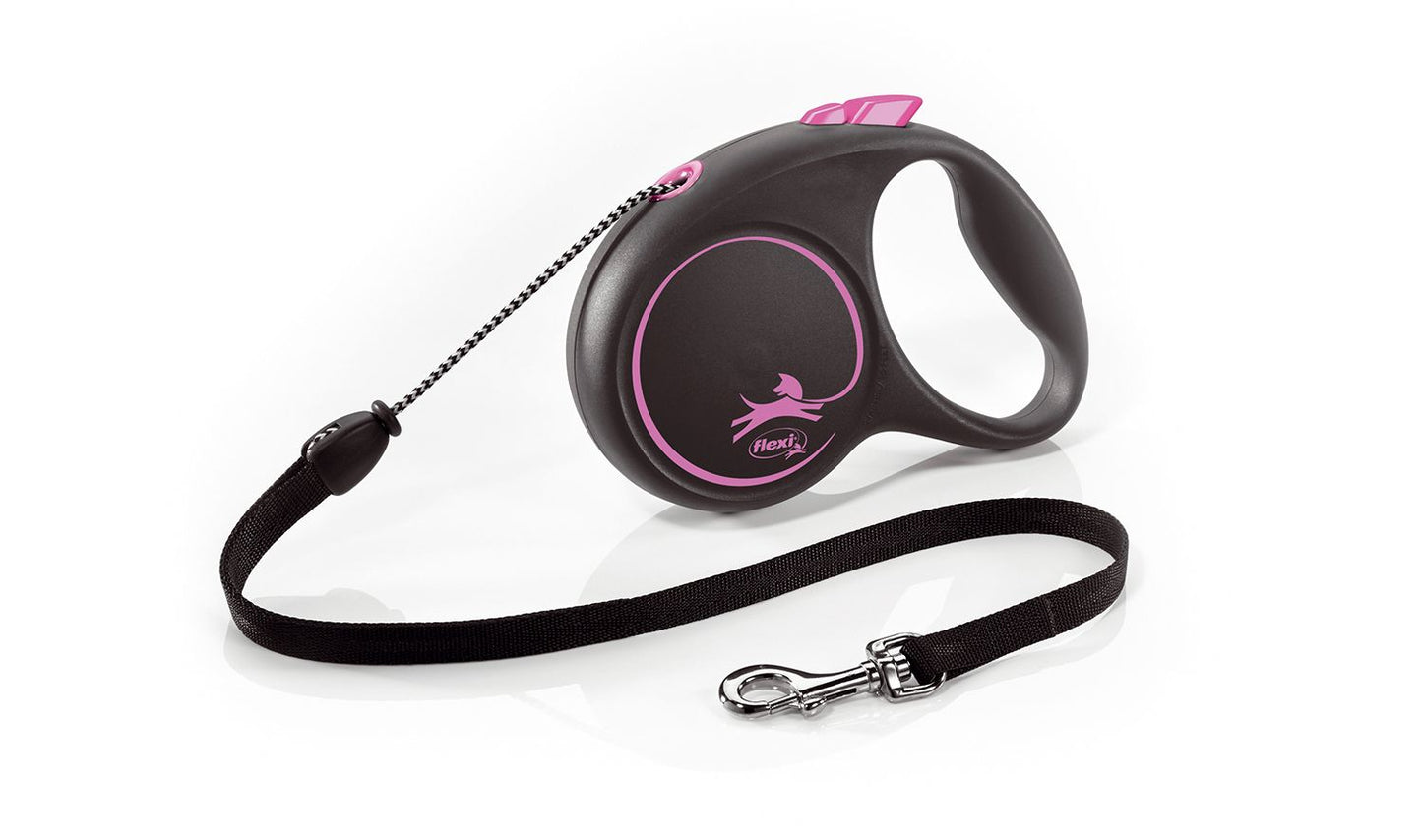  Flexi Black Design Dog Lead Cord 5m Pink