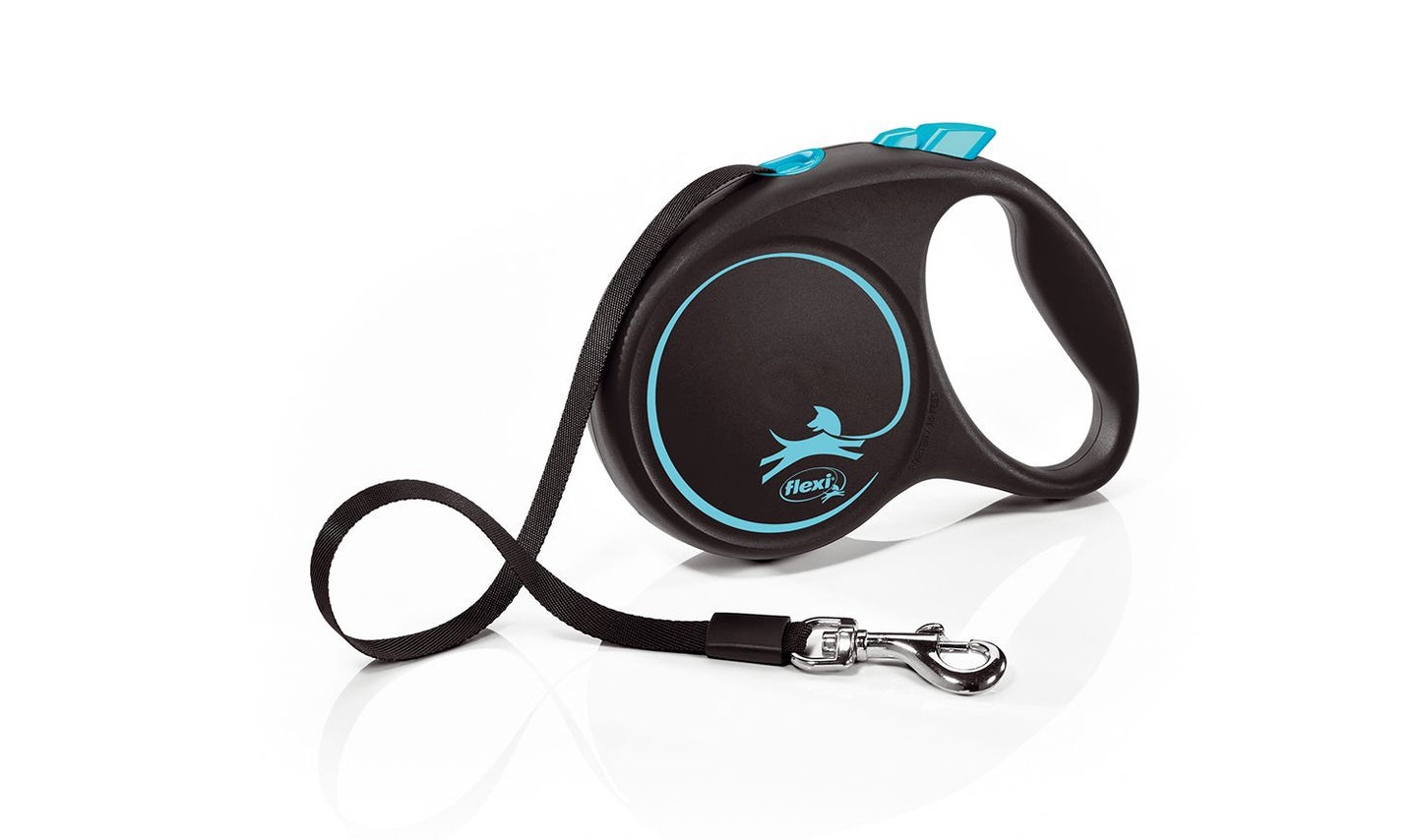  Flexi Black Design Dog Lead Tape 5m Blue