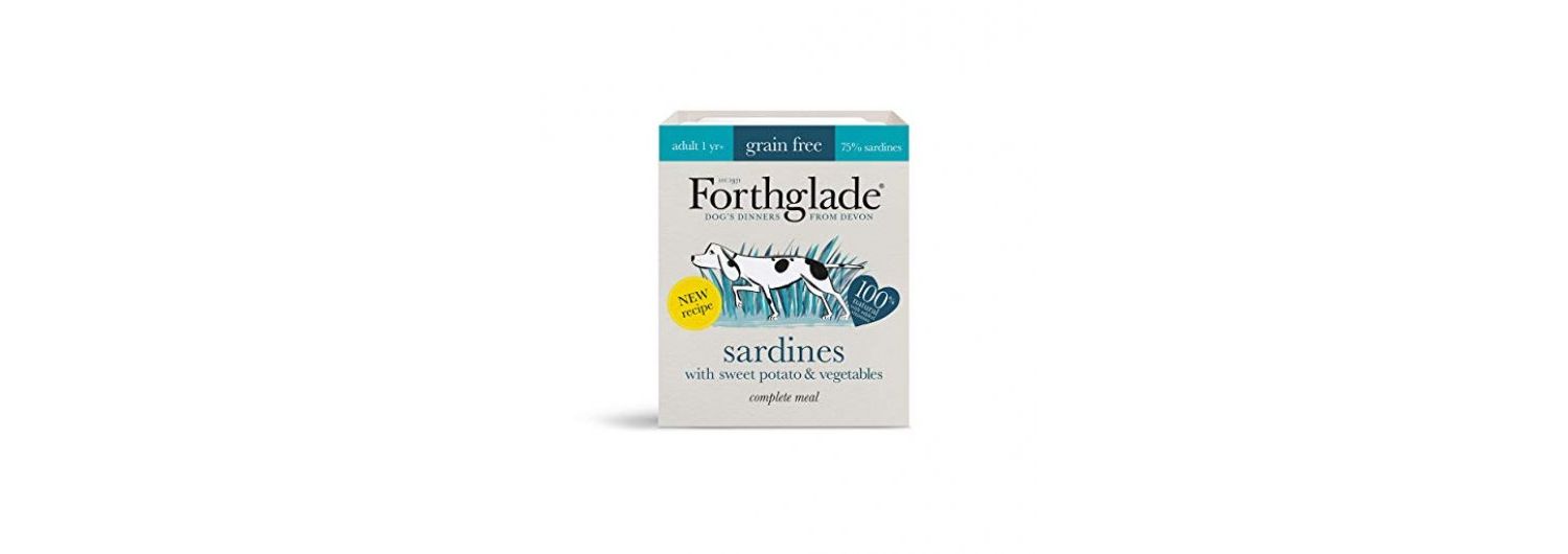  18 X Forthglade Complete Meal Gluten Free Dog Food Adult Sardines Wth Sweet Potato & Veg 395g