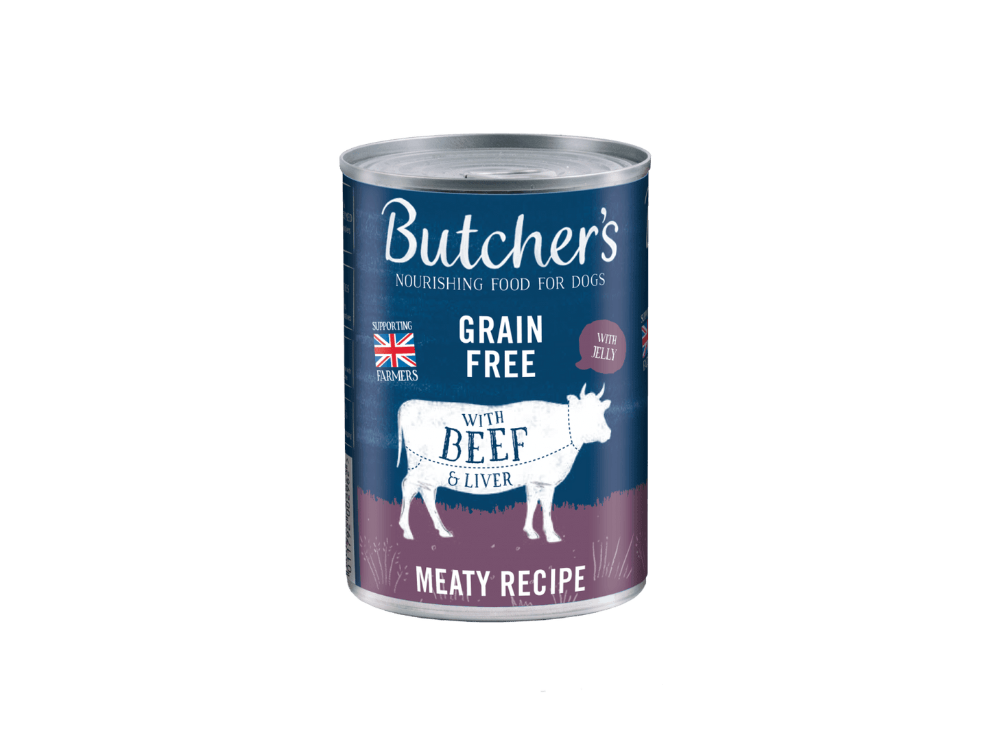  12 X 400g Butcher's Meaty Recipe Grain Free Beef & Liver Dog Food