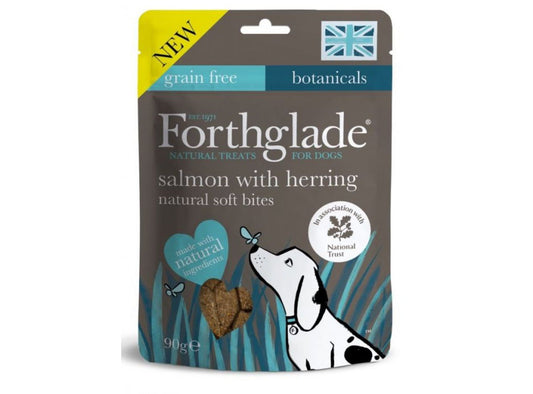  8 X 90g Forthglade National Trust Hand Baked Soft Bite Mini Treats Salmon With Herring