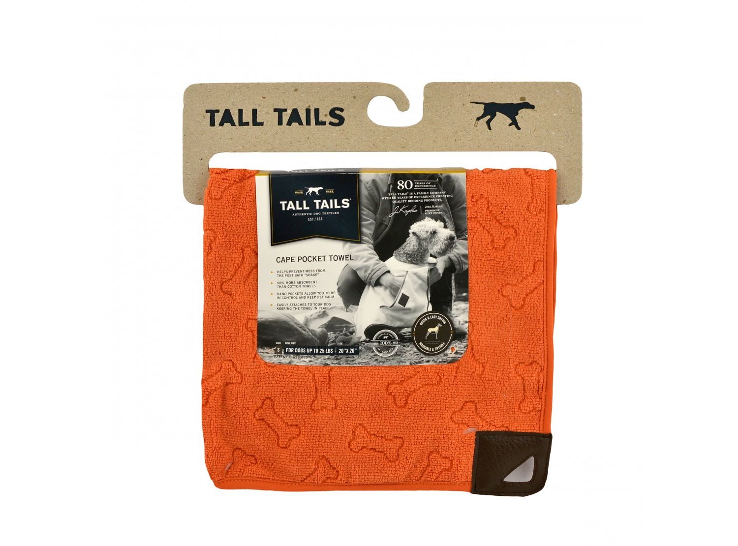  Tall Tails Pet Cape Towel Orange