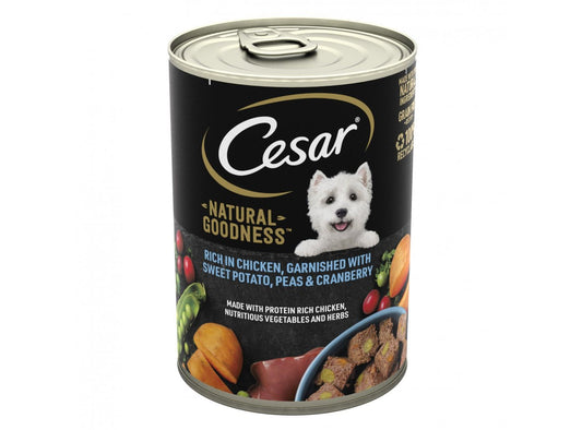  6 X Cesar Can Natural Goodness Chicken In Loaf Dog Food 400g
