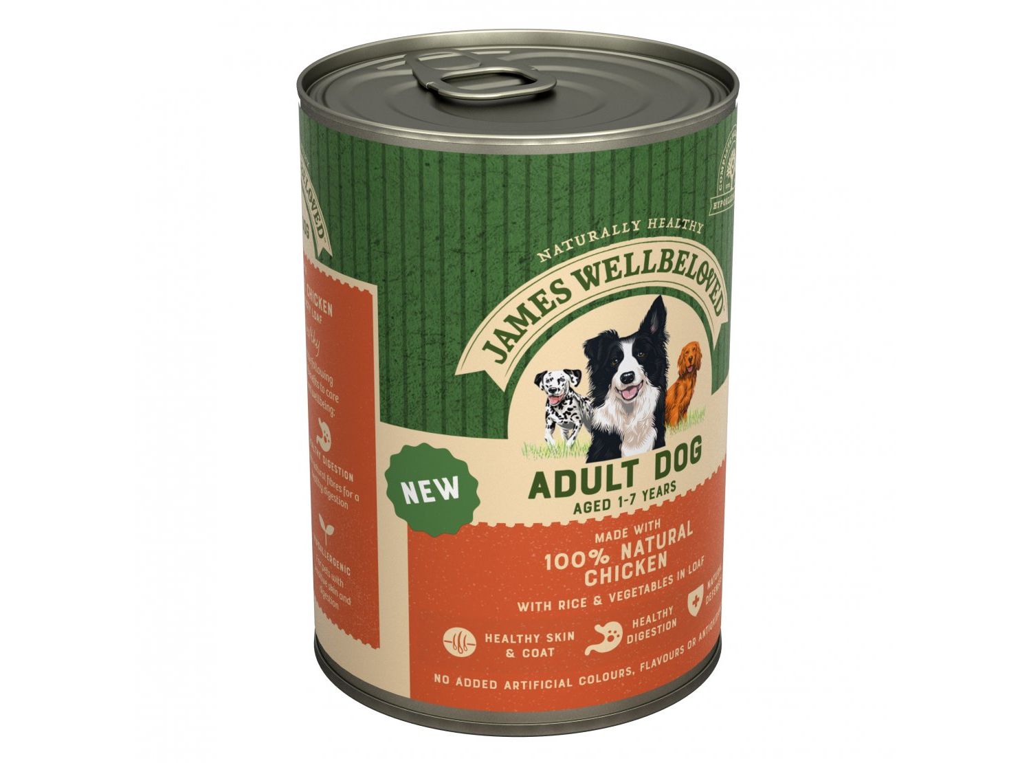  12 X James Wellbeloved Adult Dog Can Chicken & Rice In Loaf 400g
