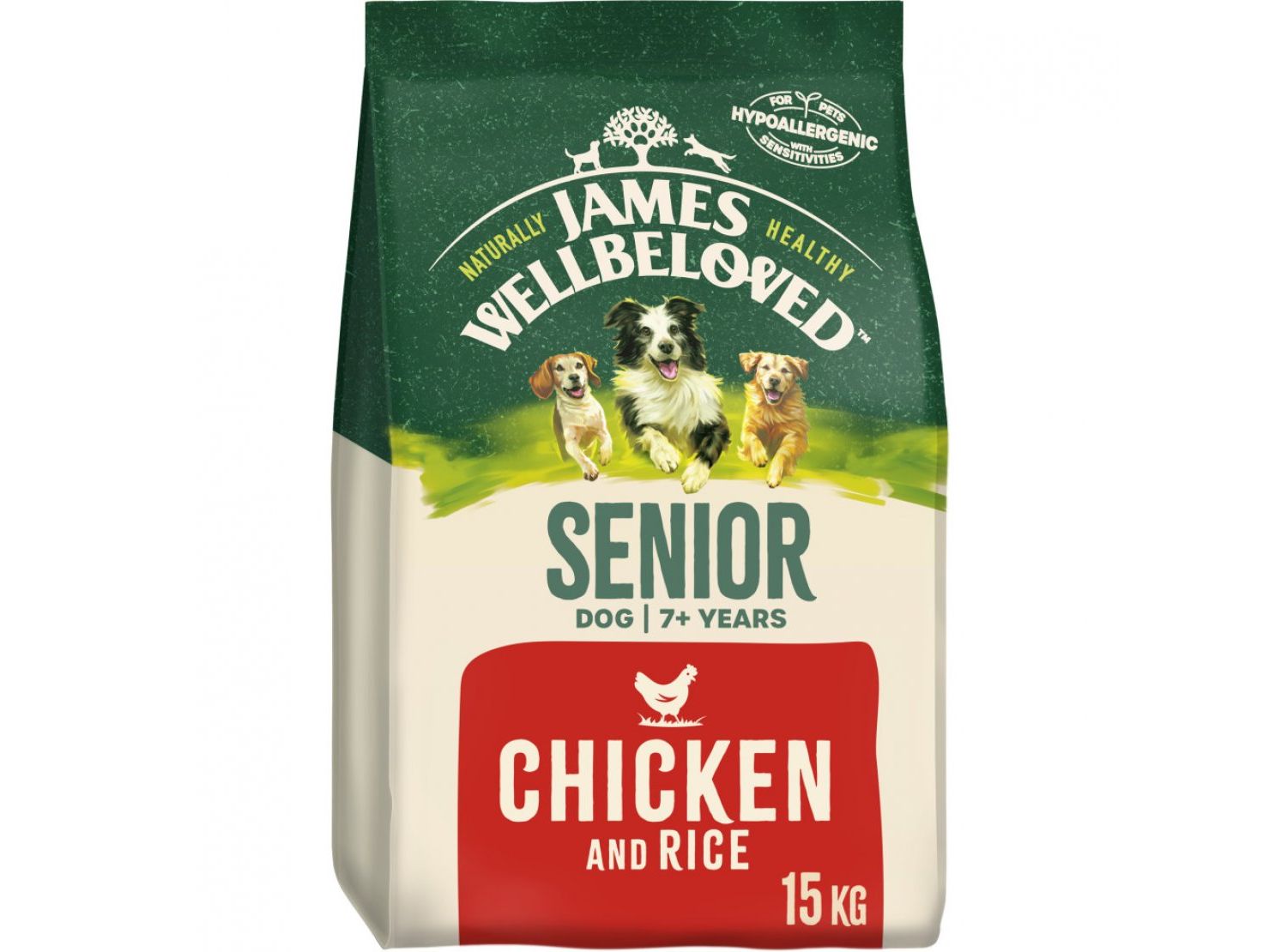  James Wellbeloved Senior Dog Food Chicken & Rice 15kg