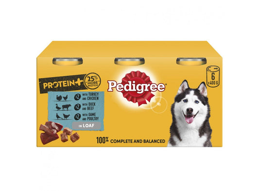  Pedigree Protein Plus Dog Food Tins Mixed Selection In Loaf