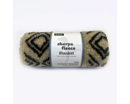  Danish Design Fleece Neutral Geometric Blanket