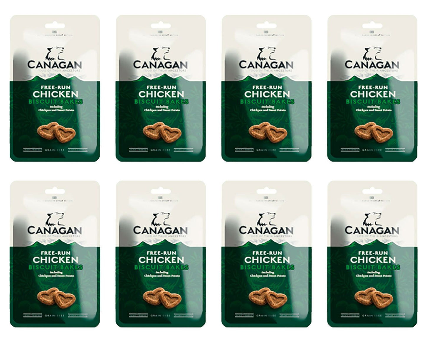  8 X 150g Canagan Free Run Chicken Biscuit Bakes Dog Treats