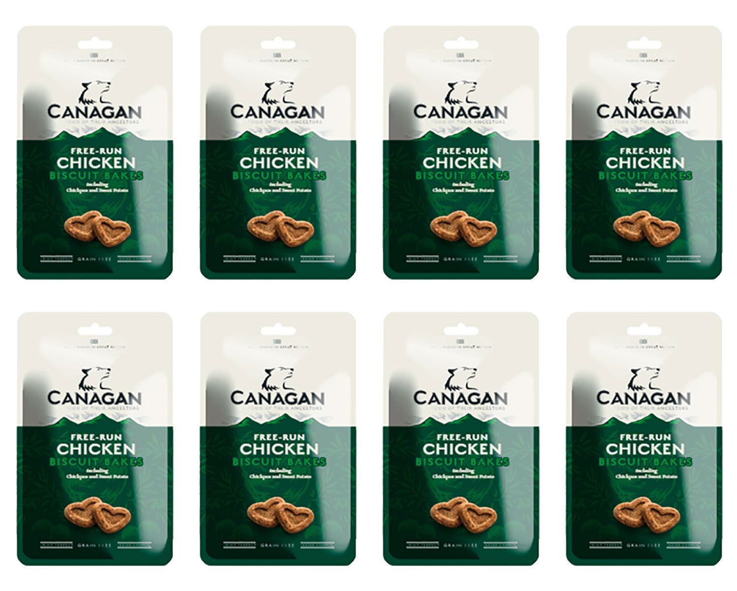  8 X 150g Canagan Free Run Chicken Biscuit Bakes Dog Treats