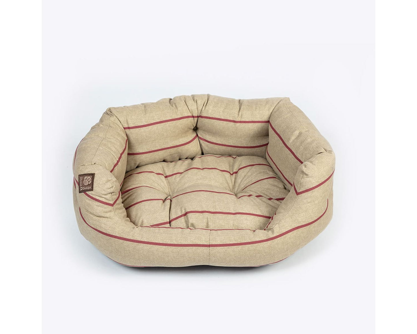  Danish Design Heritage Red & Cream Stripe Herringbone Deluxe Slumber Dog Bed