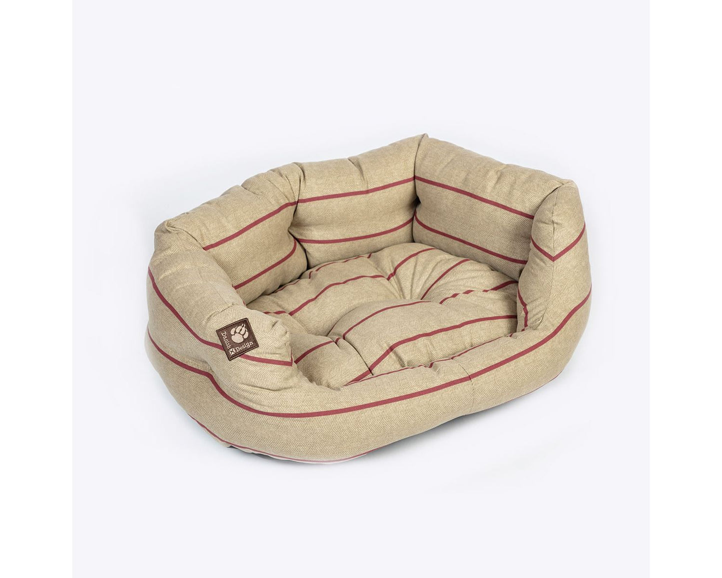 Danish Design Heritage Red & Cream Stripe Herringbone Deluxe Slumber Dog Bed