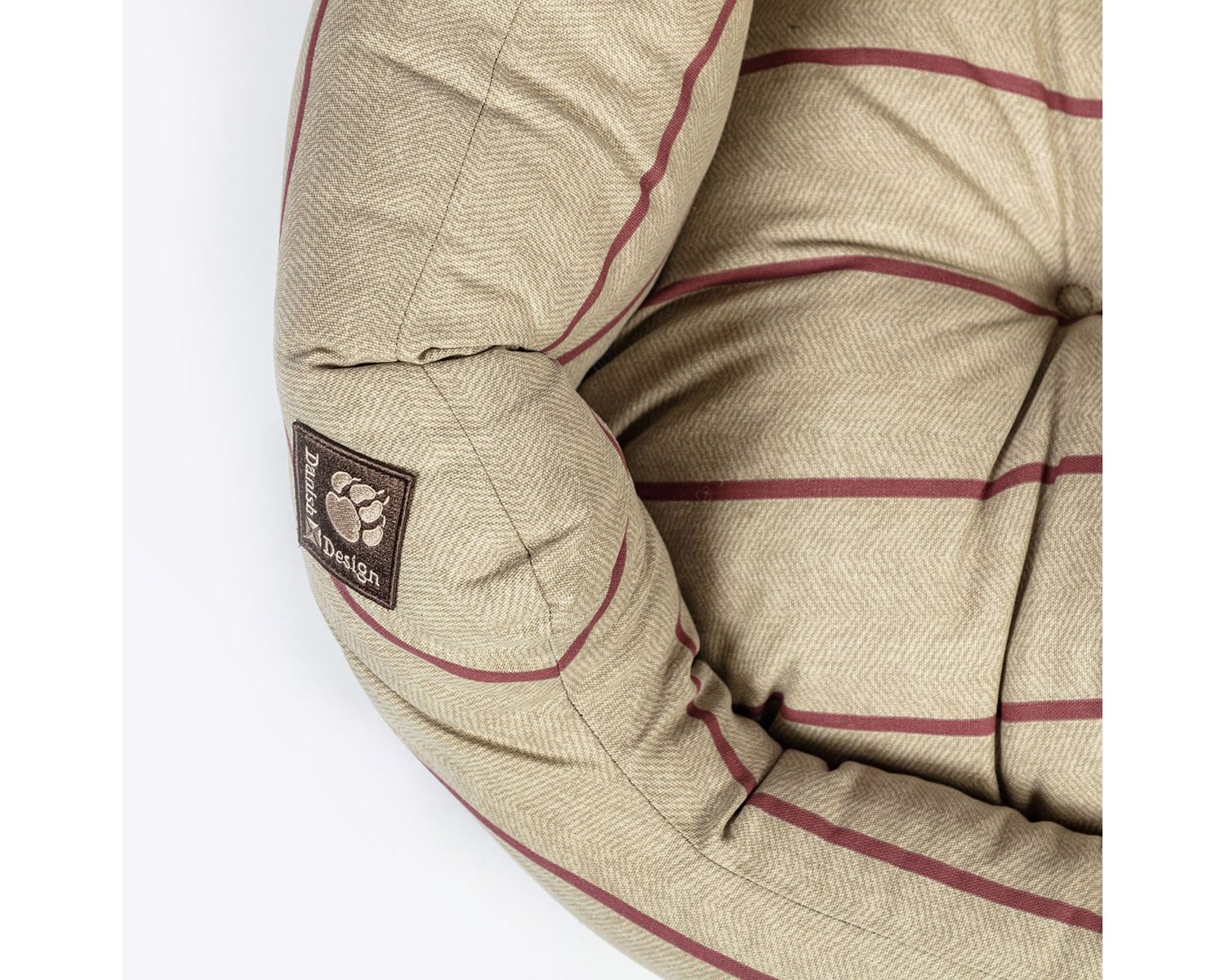  Danish Design Heritage Red & Cream Stripe Herringbone Deluxe Slumber Dog Bed