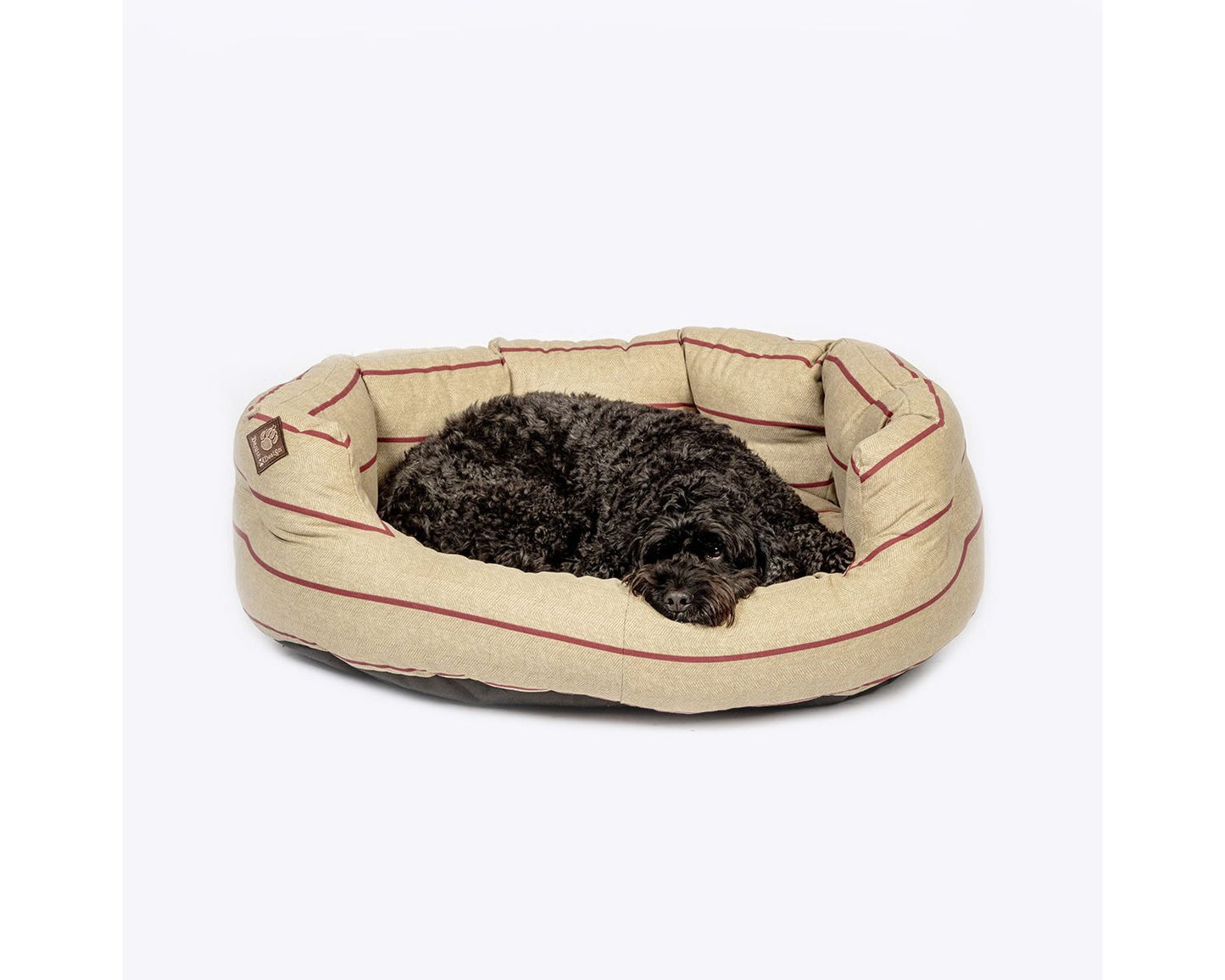  Danish Design Heritage Red & Cream Stripe Herringbone Deluxe Slumber Dog Bed